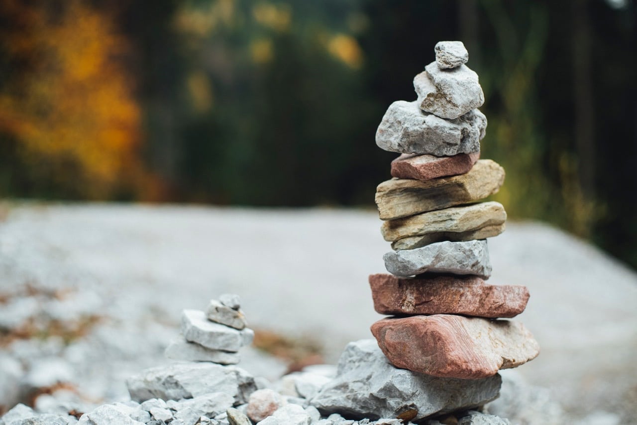 Rocks staked up from LEAF Fest